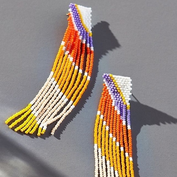 Anthropologie Casa Clara Fringe Drop Earrings - Picture 1 of 4